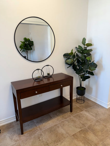Large Black Round Mirror