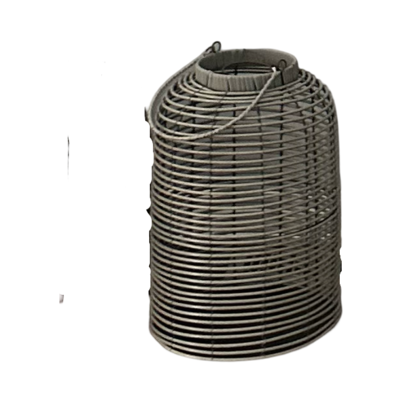 Grey Wicker Candle Holder